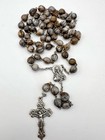 Vintage Job   s Tears Rosary Seed Beads Sterling Silver Italy