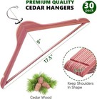 30 Pack Cedar Coat Hangers  Wooden Suit Hangers With Non-slip Pant Bar  Cedar Ha