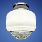 Vintage Unique 1920s-1930 s Art Deco Nouveau Glass Shade Ceiling Light Fixture