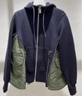 Autumn Lady Sacai Luck Spliced Zipper Thermal Loose Hoodie
