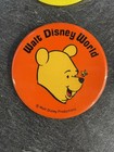 Vintage 1970s Walt Disney Mickey Minnie Mouse Donald Pooh Button Pin 3  Set Of 4