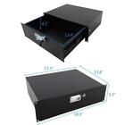 Rack Mount Dj 19  3u Rack Road Case Equipment Deep Drawer Locking Black