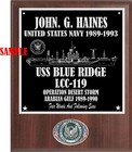 Uss Jouett Cg-29  12  X 15  Custom Engraved Cherry Finish Plaque