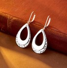 925 Sterling Silver Teardrop Dangle Earrings For Women Hammered Layer Drop Dangl