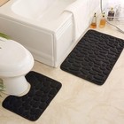 2pc Memory Foam Bathroom Mat Set     Non-slip Washable   U-shaped Toilet Rug Usa