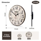 14in French Country Wooden Wall Clock Silent Large Farmhouse Home Decor