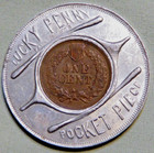 Encased 1901 Pan American Exposition World s Fair Indian Head Penny Token Lot345