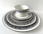 5-piece Noritake Ivory China  7570 Prelude Japan Platinum Band - 1 Place Setting