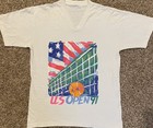 Vtg 1991 Us Open Tennis Championships T Shirt Size Medium New York City V-neck 