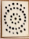 42 Antique   Vintage Glass Buttons On Archive Board Deknatel Luster More