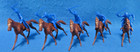 Marx Civil War Mounted Union Cavalry X 5 With Horses  Reissue  54mm toy Soldiers