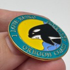Vintage Oregon Coast Aquarium I Love Keiko Orca Enamel Lapel Pin