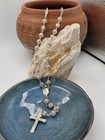 Vintage Sterling Silver Mexican Rosary 925 Mex Catholic Prayer Beads S13n0099
