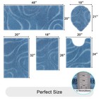 Bathroom Rug Set 5 Piece Microfiber Non Slip Bath Mat Blue Hebe Rugs Sets Soft
