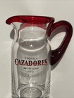 Cazadorez Tequila Mini Glass Pitcher Red Rim Handle 16oz 6 5    Blown Margarita