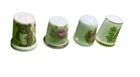 Thimbles Porcelain Souvenir Bird Flowers Usa Sewing Thimble Vintage Lot