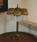 Rare Antique Miller Art Nouveau Slag Glass Lamp