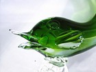 Vintage Green Murano Glass Dolphin Fish Large Figurine Sculpture 13 inches
