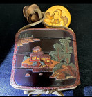 Japanese Black Lacquered Inro  With Netsuke And Ojime  Edo Period From Japan Jp