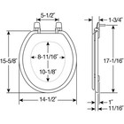 New Round Closed Front Enameled Wood Toilet Seat In White Durable   Wood Finish