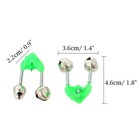 10 Pcs Fishing Rod Extra Loud Alarm Dual Alert Bell Green Silver Tone