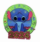 Disney Parks Exclusive Dated Year Series Pin 2024 Featuring Stitch In Glitter