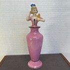 Art Deco Ladies Porcelain Vanity Set Perfume   Powder Jar Pink Dresses Bavaria