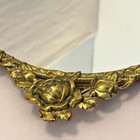 Hollywood Regency Oval Mirror Vanity Dresser Perfume Tray Gold Trinket 17x10 Vtg