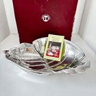 Arthur Court Shell Oval Bowl Serving Platter Silver Tone 15  Coastal Nautical