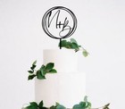 Wedding Cake Topper monogram Topper wedding Initials Monogram Topper wood acryli