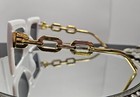 Oversize Vintage Retro Style Sunglasses Square White   Gold Frame New