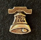 Vintage Taco Bell Employee Pin Nos Gold Look Antiqued Rare Pinback Austin Texas