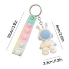 2pcs Space Rabbit Astronaut Key Chain Cartoon Pendant Pvc Key Ring Bunny Backpac