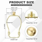 2 Set 5 Inch Lamp Harp Kit With 17 5mm Solid Brass Ball Finial Gold