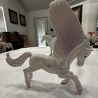 Set Of 2 White Pegasus Collectible Fantasy Figures With Purple Accents