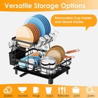 2 Tier Over Sink Dish Drying Rack Stainless Steel Kitchen Dish Drainer Organizer