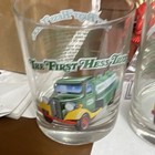 Hess 1990 Glass Tumbler Set First Truck Tanker Trailer   Racer   Fire Truck Bank
