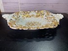 Meissen Crossed Swords Mark Baroque Rococo Gold Roses Centerpiece Bowl Repaired
