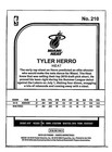 2019-20 Panini Nba Hoops Rc  210 Tyler Herro Miami Heat