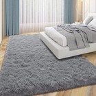 Przemy Dark Grey Area Rug For Bedroom  4x6 Feet Fluffy Shaggy Rugs