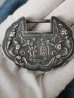 Double Dragon Silver Lock  Long-lasting Life And Richness Amulet
