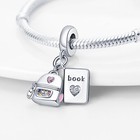 Kunsir 925 Sterling Silver Charm For Bracelet School Book Backpack Charm Pendant