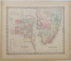 Original 1855 Colton s Hand Colored Map Of Savannah   Charleston