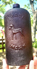 Nice Red Amber Oval Pictured Dog Gin J j w  Peters Hamburg 1880 s Era Dug L  k