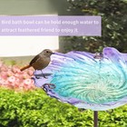 Glass Bird Baths For Outdoors  Garden Bird Bath Bowl With Metal Stake 