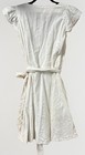 Madewell Women s M Ruffle Sleeve Wrap Mini Dress White Coastal Beach 100  Cotton