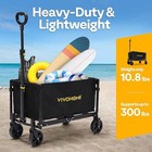 Collapsible Wagon Cart Lightweight Portable Utility Wagons W  All-terrain Wheels