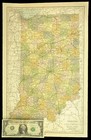 Vintage Indiana Map Electric Railway Wall Art Old Original Antique 1920s