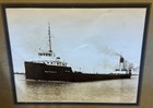 Antique Steamship Mataafa Photograph Great Lakes Freighter Ship Nautical Mounted