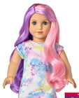 American Girl Doll Wig Off Truly Me  116 Half Pink Purple Bangs Ooak Custom  2
